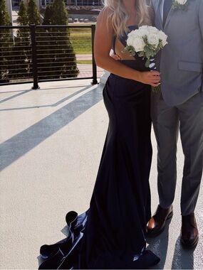 Elegant Navy Blue Prom Dress for Women